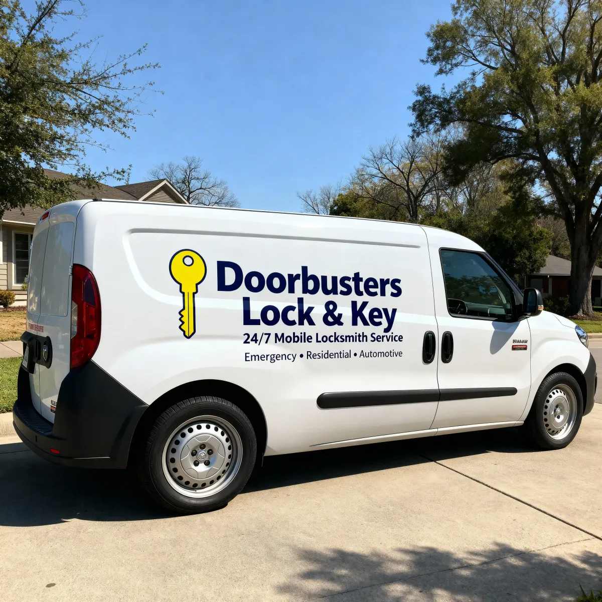 Doorbusters Lock & Key marked locksmith service van in St. Louis, MO